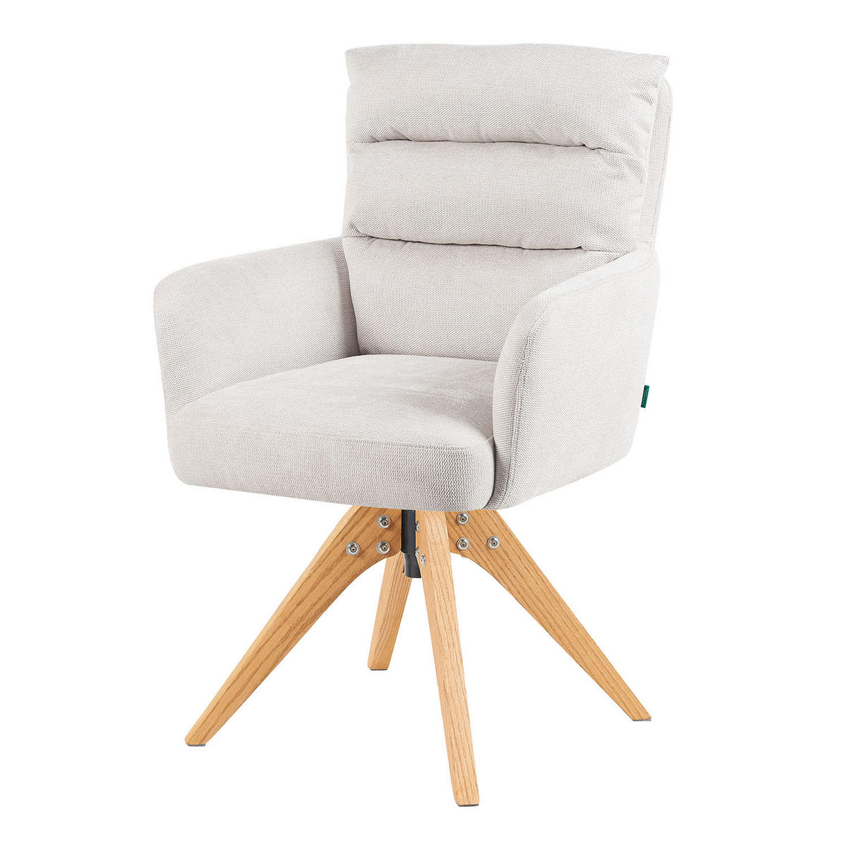 ARMLEHNSTUHL Mika-Juna - Honigeiche/Creme, Eichenholz/Holz (59/94/66cm) - DUBI Möbel
