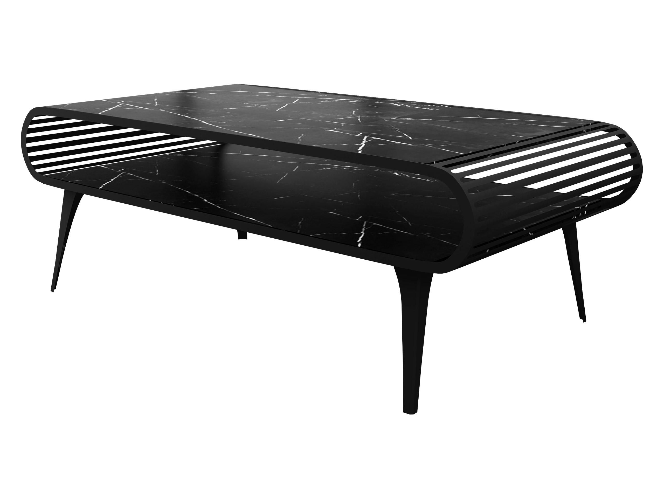 COUCHTISCH Aristo - Schwarz, Holzwerkstoff/Metall (60/120/44cm) - MIRJAN24