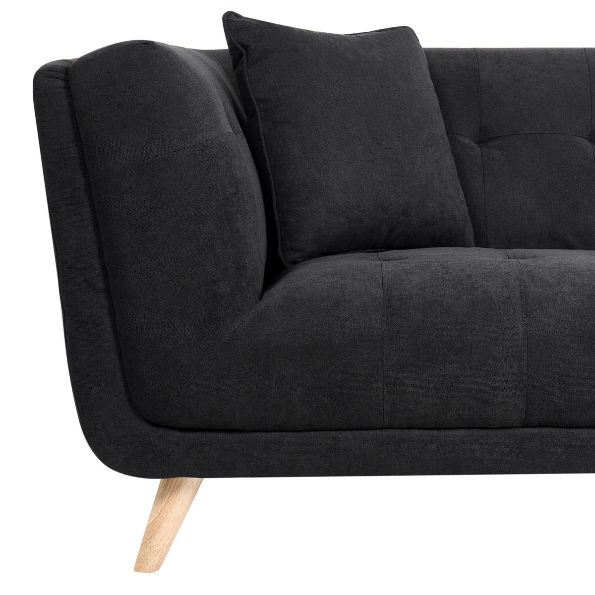 POHOVKA 2-místná Látka Černá Habo - světle hnědá, textil (176/78/72cm) - Beliani