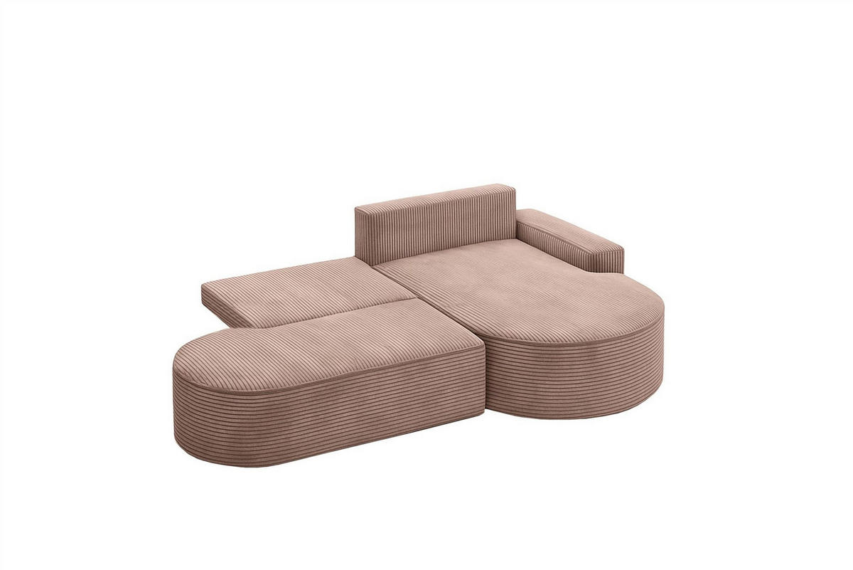 ECKSOFA Girona Mit Schlaffunktion - Rosa, Holzwerkstoff/Textil (278/179cm) - Fun Möbel