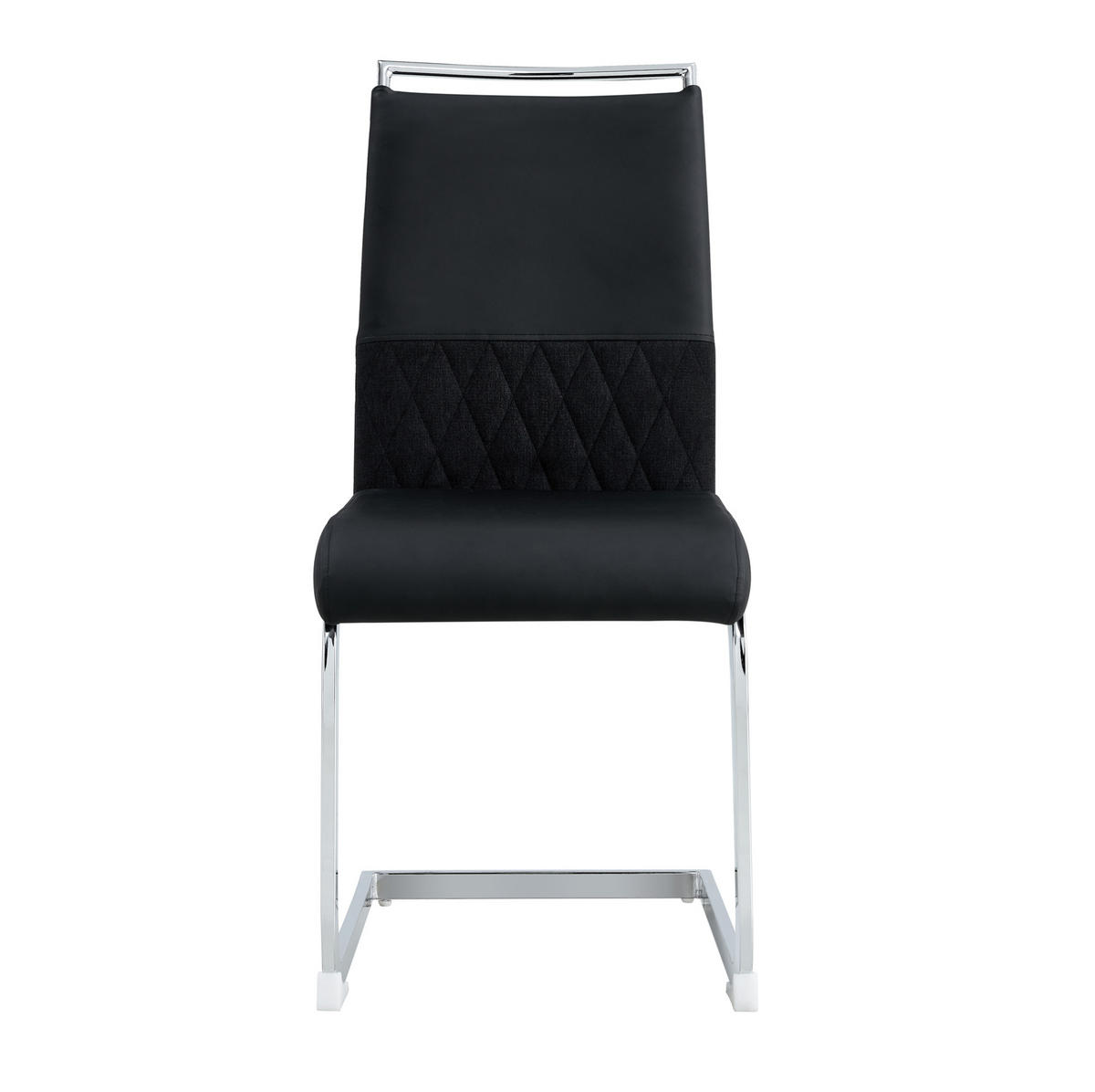 ESSZIMMERSTUHL 2er-Set ergonomisch Metall Schwarz - Schwarz, Metall (42/95/48cm) - Meubliv