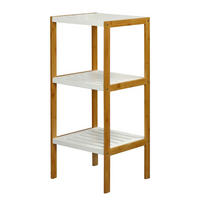 REGAL - Teilmassivholz - Weiß / Bambus - Weiß, Holz/Holzwerkstoff (34/80/33cm) - home24