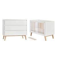 IZBA PRE BÁBÄTKO 2-dielny Biela a drevo - biela, kompozitné drevo (124/89/66cm) - Petits-meubles