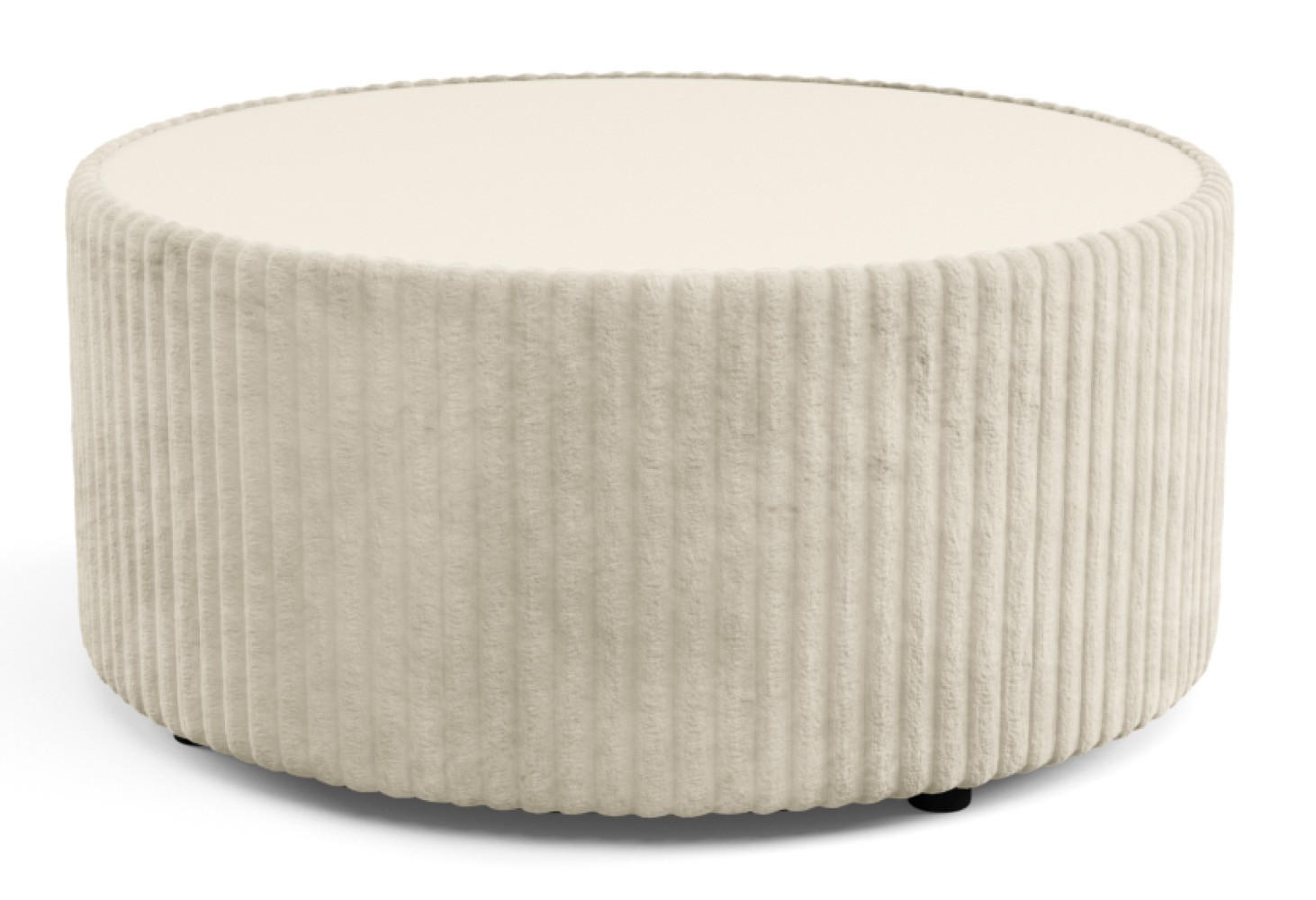 TISCH Ecru MIJA Gepolstert Rund - Ecru, Holzwerkstoff (89/89/42cm) - Sepro Meble