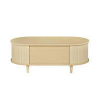 KONFERENČNÍ stolek 100/50/36 cm dubový z MDF s 1 zásuvkou a roletovými dvířky - barva dubu, kompozitní dřevo (100/50/36cm) - OKWISH