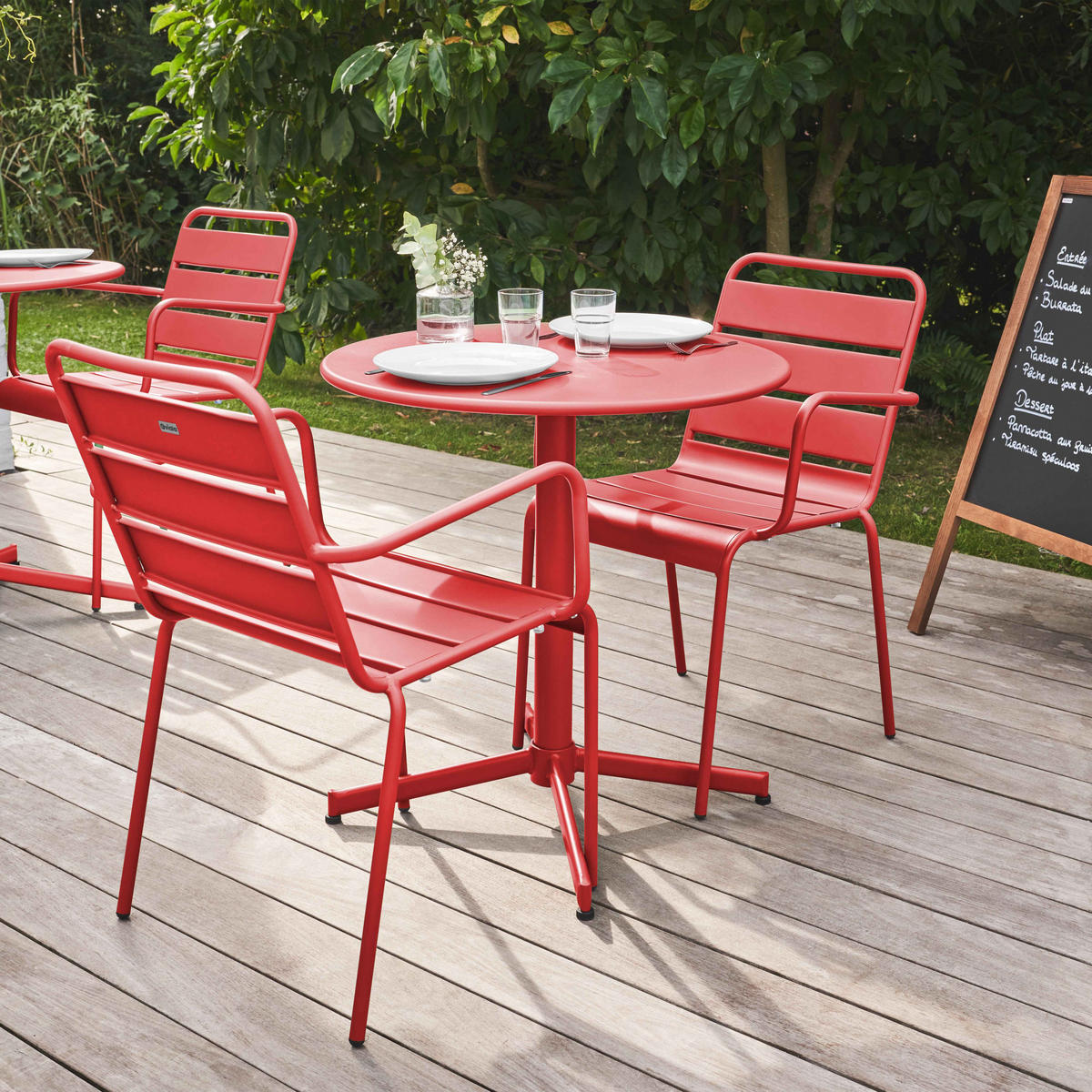 GARTENSET 3-tlg., Rot - Rot, Metall - Oviala