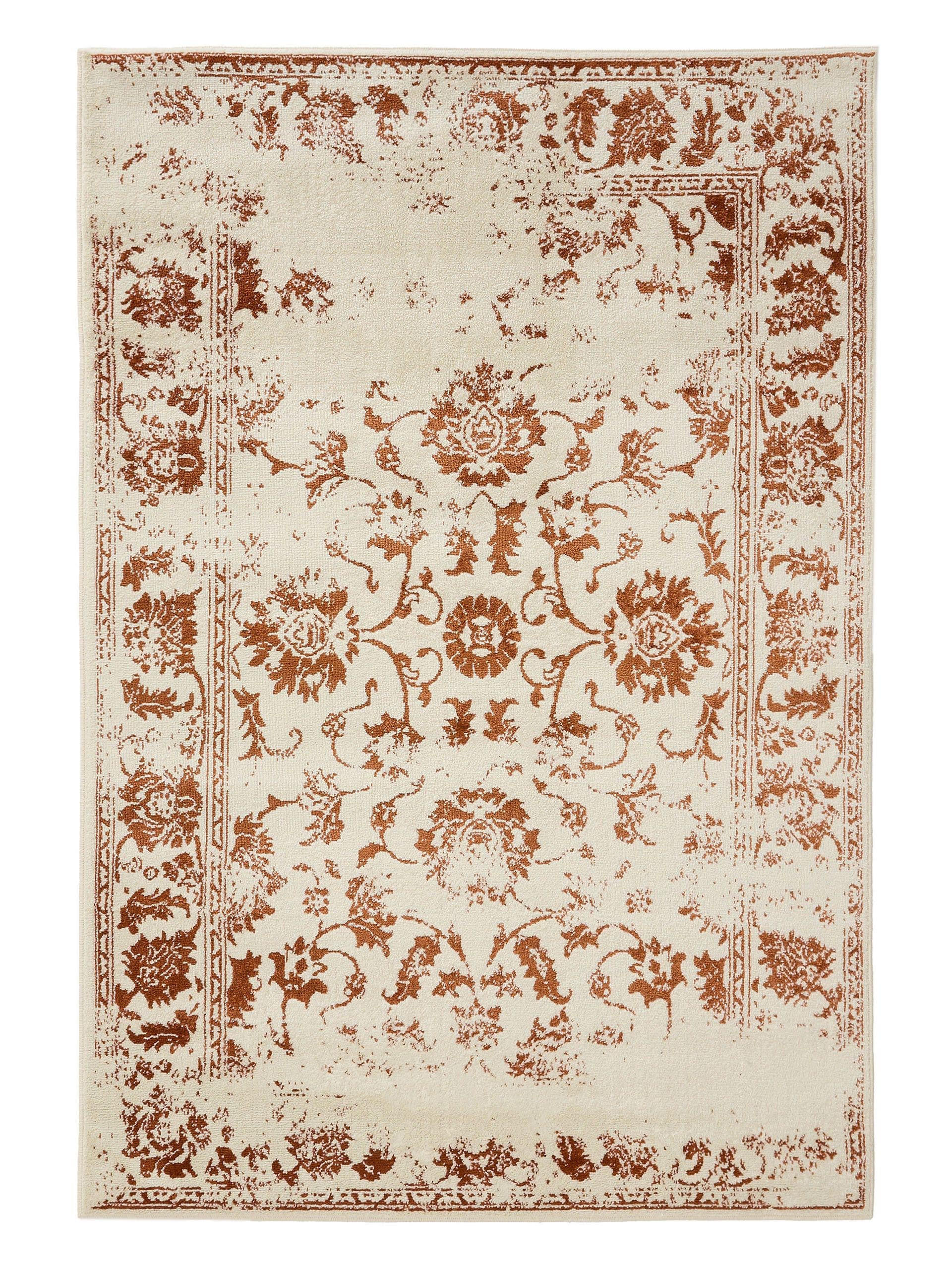 VINTAGE-TEPPICH Suki 140/200 cm - Creme/Orange, Kunststoff (140/200cm) - benuta