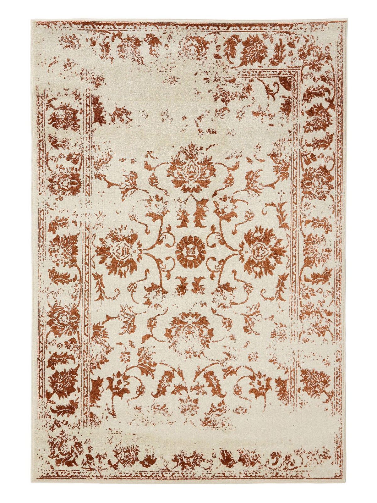 VINTAGE-TEPPICH Suki 200/300 cm - Creme/Orange, Kunststoff (200/300cm) - benuta