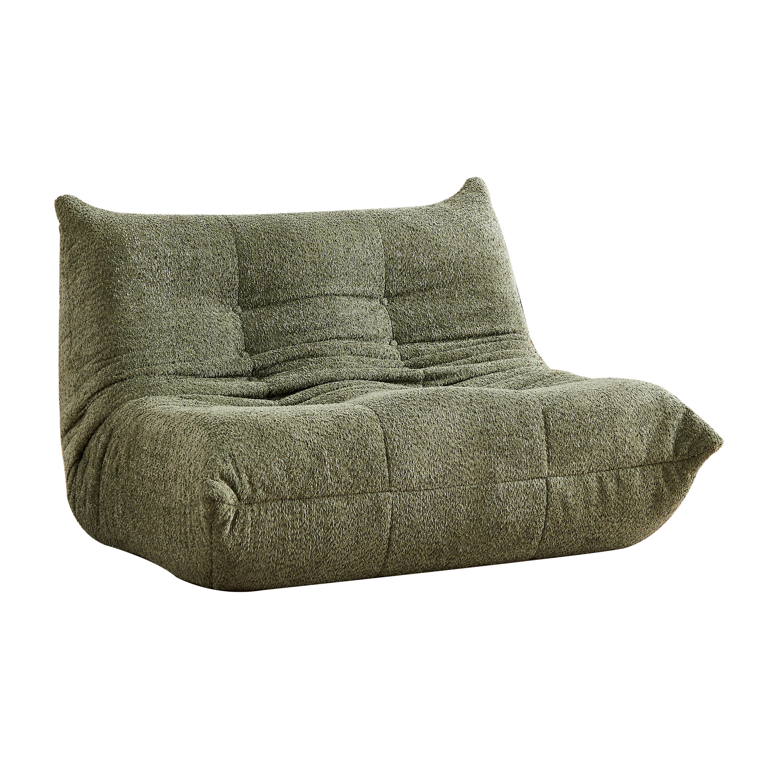 SITZSACK 2-Sitzer Ergonomischer aus Chenille & Memory-Schaum, Montagefrei - Grün, Textil (127/83/99cm) - Urban Meuble