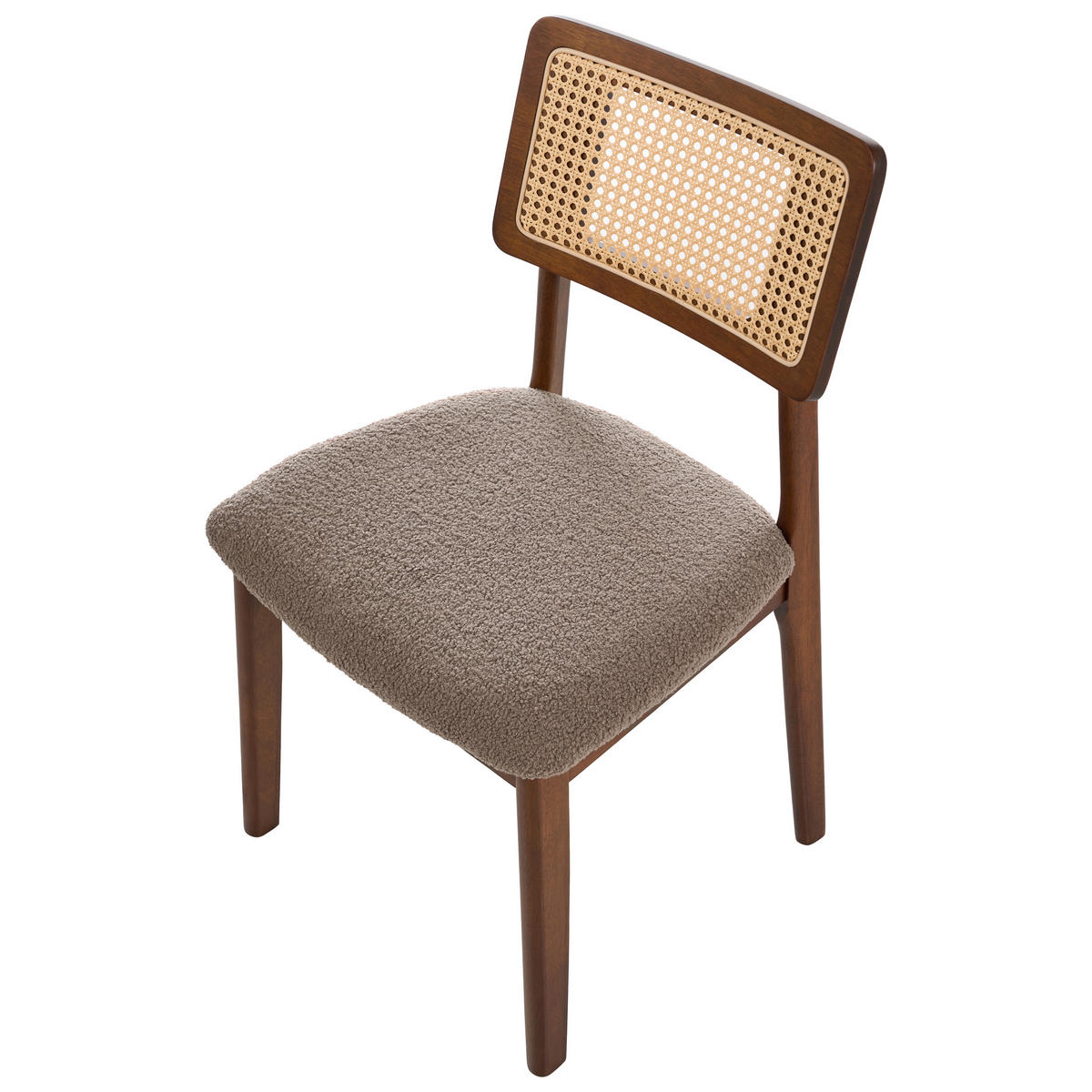 ESSZIMMERSTUHL 2er Set Holz Braun/Taupe Embar - Taupe, Holz (50/86/52cm) - Beliani