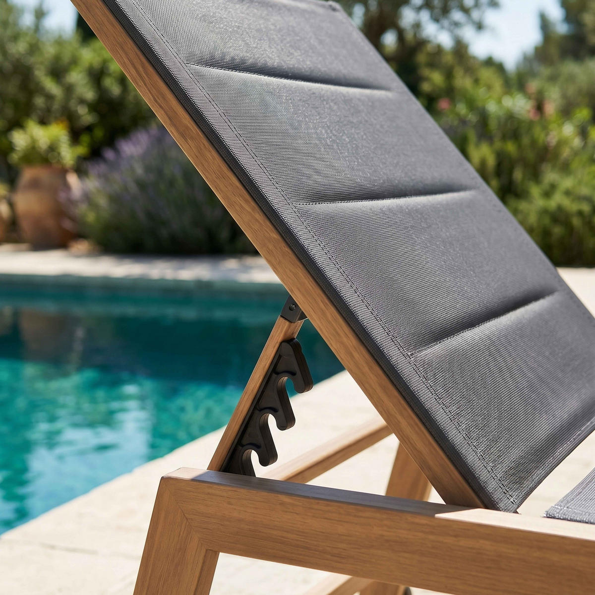SONNENLIEGE 2-tlg., Grau - Grau, Metall (169/102/65cm) - Oviala