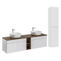 KOUPELNOVÝ NÁBYTEK 180cm Zelie 2er-Set Bílá - bílá, kompozitní dřevo (180/48/46cm) - Petits-meubles