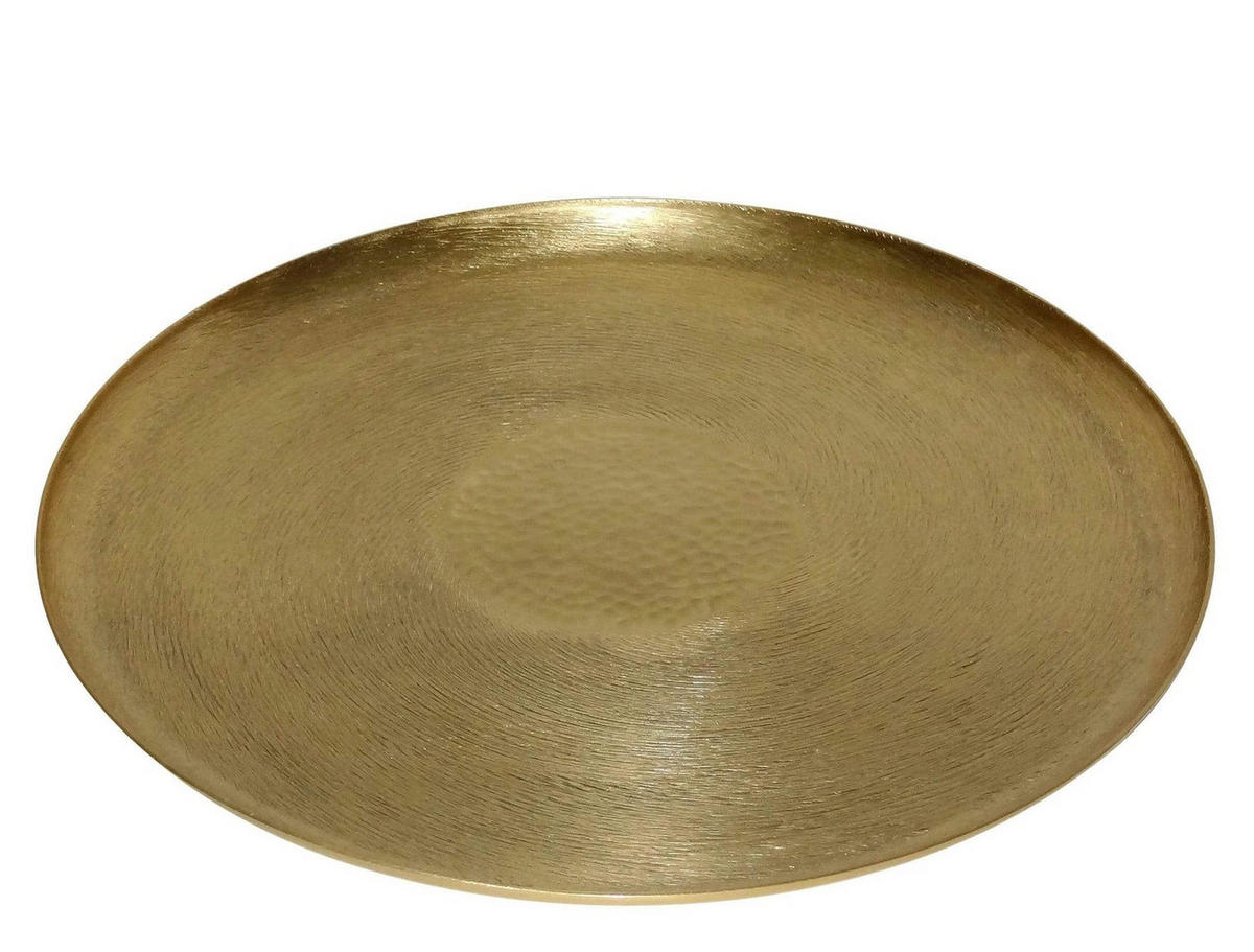 DEKOTABLETT Tepsi aus Aluminium in Gold Ø37 cm - Goldfarben, Metall (0.5cm) - LaLe Living