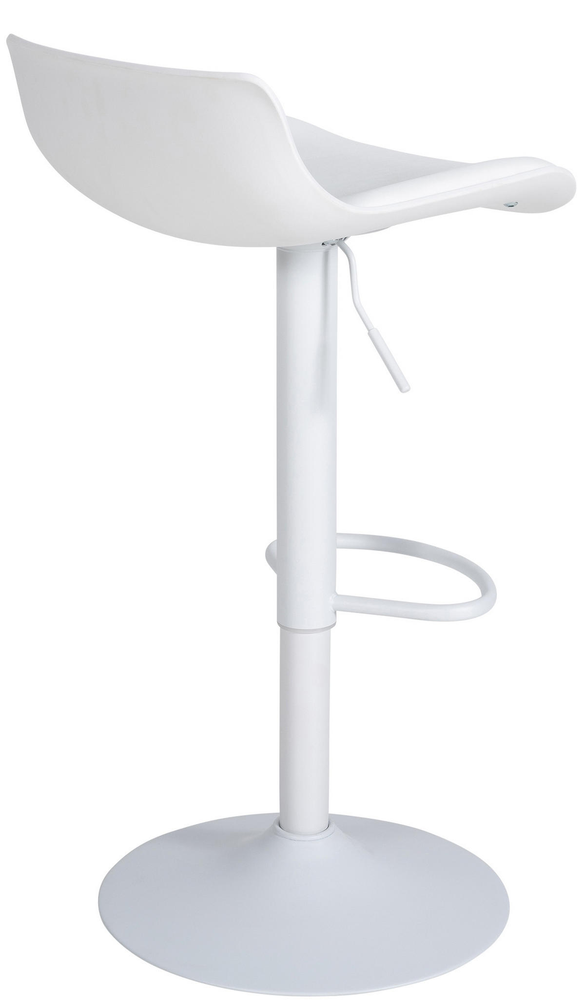 BARHOCKER höhenverstellbar Weiß JUTO Kunstleder 685-94x43x44 cm - Weiß, Leder/Metall (43/68.5/44cm) - DELUKE
