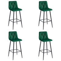 BARHOCKER 4-er Set KODA dunkelgrüner Sitz, schwarze Basis - Dunkelgrün/Schwarz, Textil (43.5/104/32.5cm) - Valora