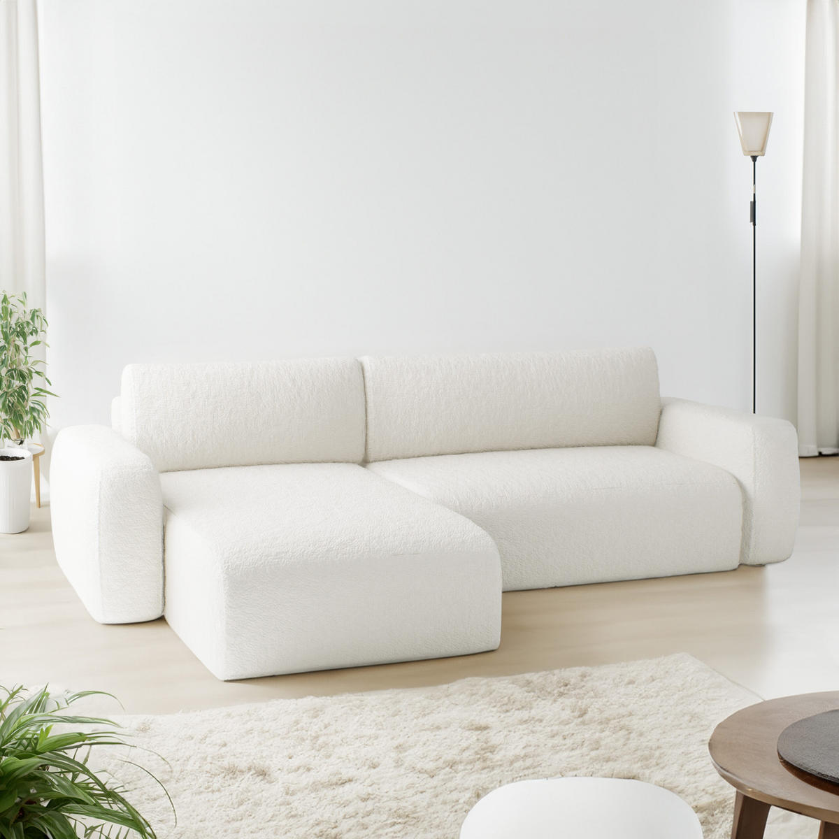 ECKSOFA Eckcouch Varde Universelle Creme - Creme, Textil (294/185cm) - Fedve