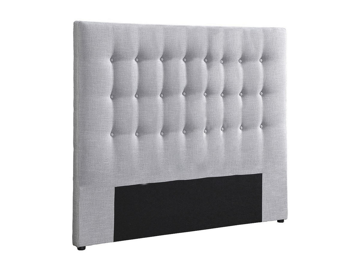 BETTKOPFTEIL - 2 -Sitzer - Polyester - hellgrau - FRANCESCO - Hellgrau, Textil (184.5/125/9.5cm) - Vente-Unique