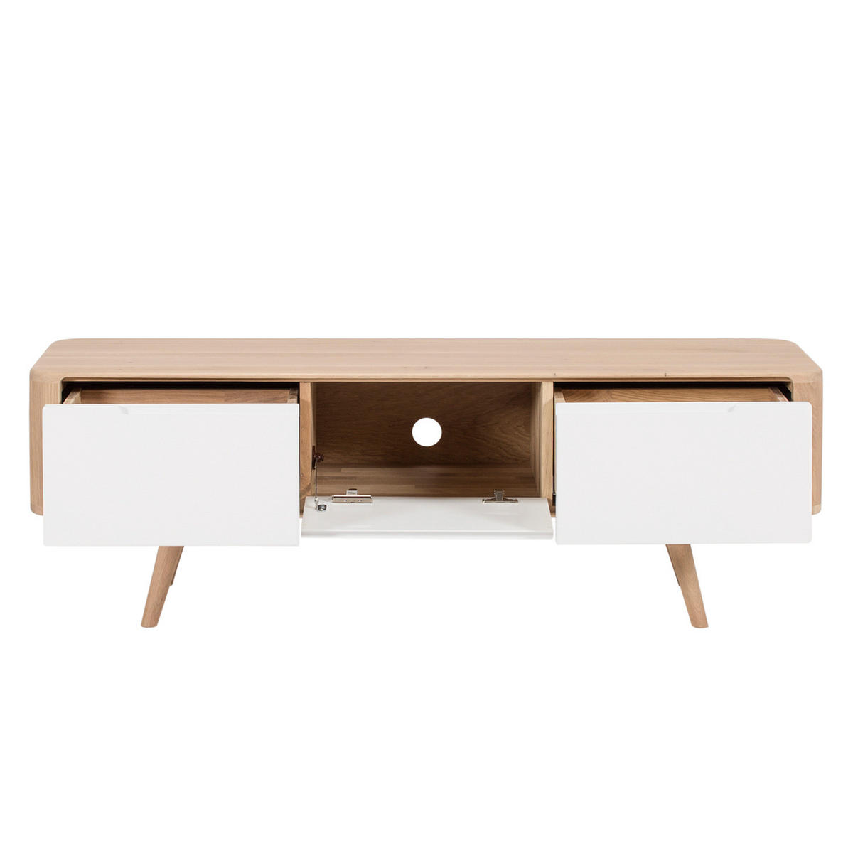 TV-LOWBOARD - Wildeiche teilmassiv - Wildeiche, Holzwerkstoff (135/45/42cm) - home24