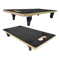 TRANSPORTROLLER 2er-Set mit 4 Rollen 11,5x30x60cm Traglast 200kg Siebdruck Holzplatte Schwarz - Schwarz, Holzwerkstoff (60/30/11.5cm) - PROREGAL