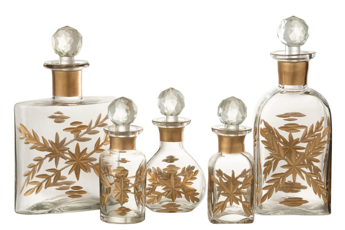 KARAFFE CHLOE - Glas - Gold - Goldfarben, Glas (10/22/10cm) - J-Line