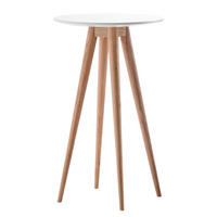 BARTISCH - Eiche teilmassiv - Weiß, Holzwerkstoff (60/60/100cm) - home24