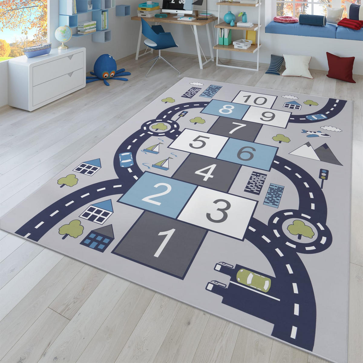 KINDERTEPPICH Grau 200 x 290 cm - Grau, Kunststoff (200/290cm) - TT Home