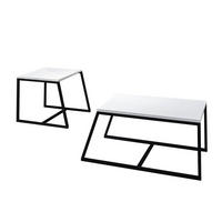 COUCHTISCH 2er Set Between Weiß mit Metall Füße - Schwarz/Weiß, Holzwerkstoff/Metall (50/88/38cm) - moebel17