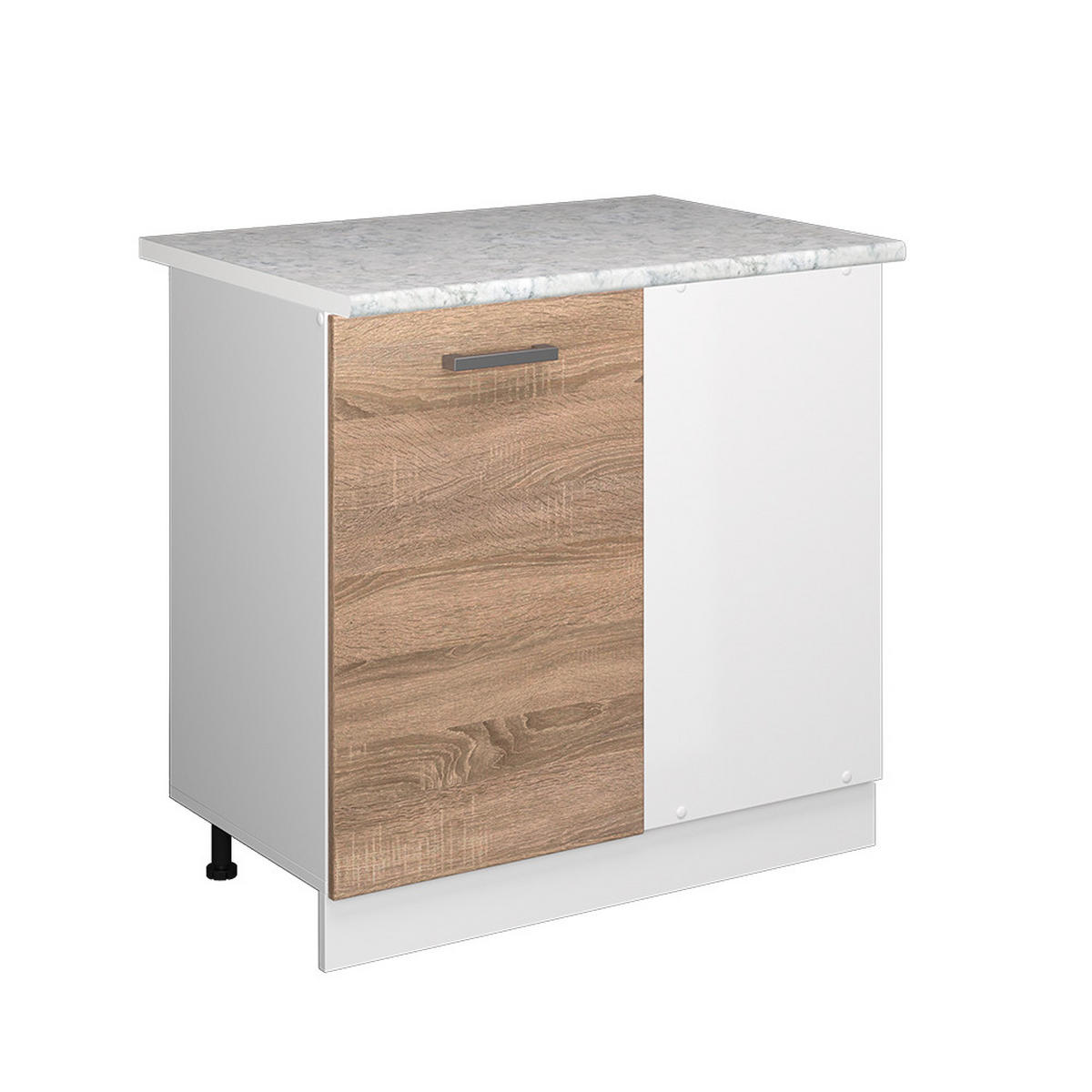 ECKSCHRANK FÜR HAUSRAT R-Line Sonoma 86 cm mit Tür, mit Arbeitsplatte - Weiß/Sonoma Eiche, Holzwerkstoff (86/81.6/60cm) - Vicco