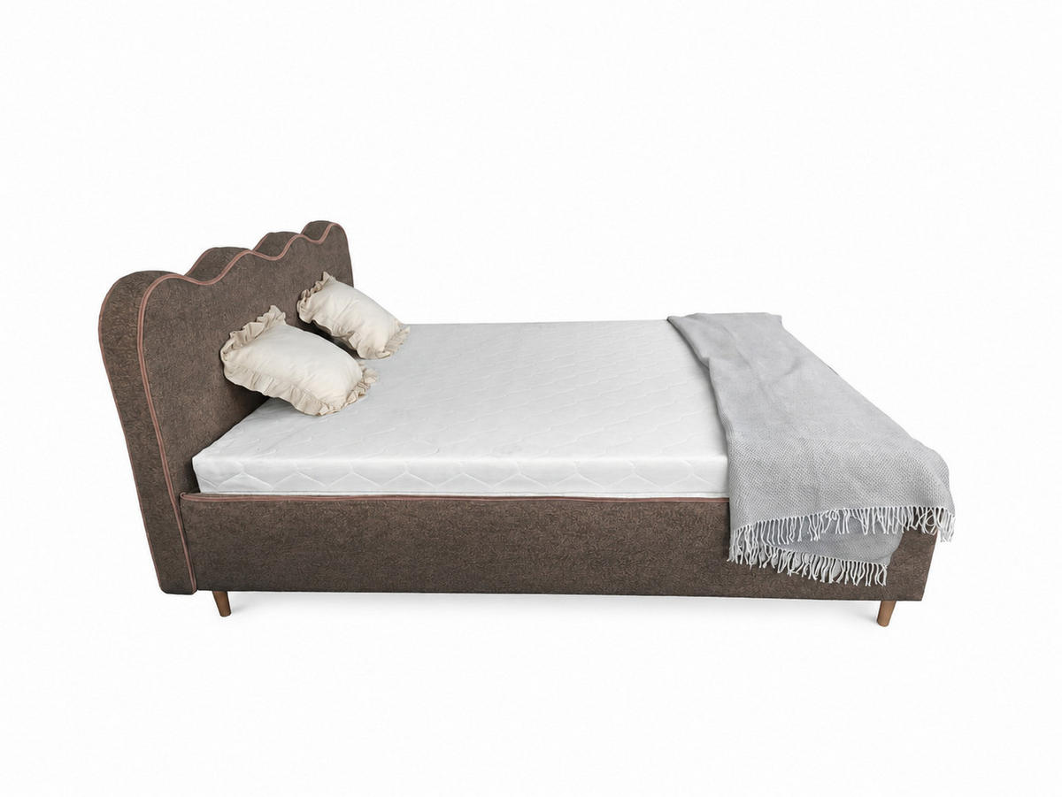 POLSTERBETT COCO 180x200 cm Dunkelbraun Royal mit Bettkasten Bonellmatratze H3 - Dunkelbraun, Textil (180/200cm) - KS Home Concept