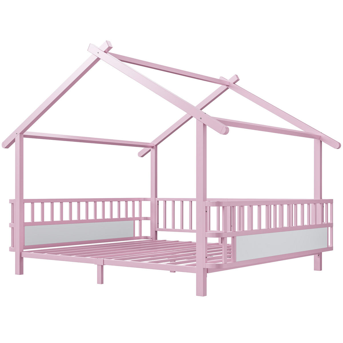 KINDERBETT 140/200 cm Rosa mit Sicherheitsgitter aus Metall - Rosa, Metall (140/200cm) - MIVRAY
