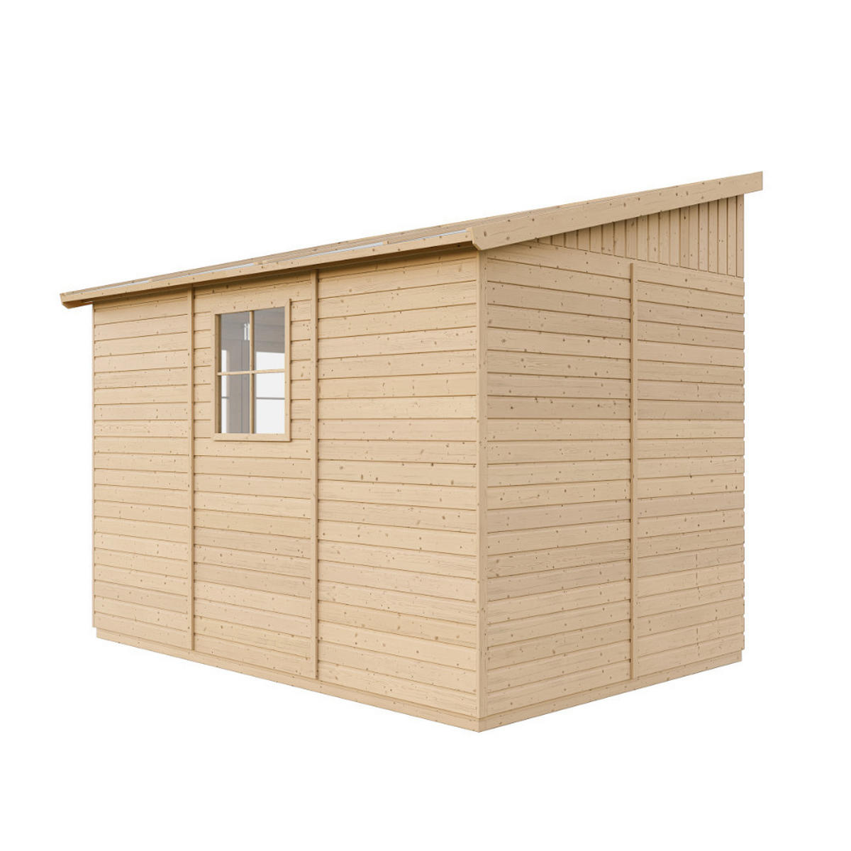 HOLZ-GARTHENHAUS (ohne Seitenwand) MIT IMPRÄGNIERTEM BODEN - H244x211x318 cm/6,02 m2 - M339+M339G - Beige, Holz (216/249/297cm) - Timbela