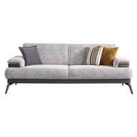 2-SITZER Sofa CARMEN, Grau - Grau, Leder/Textil (190/88/103cm)