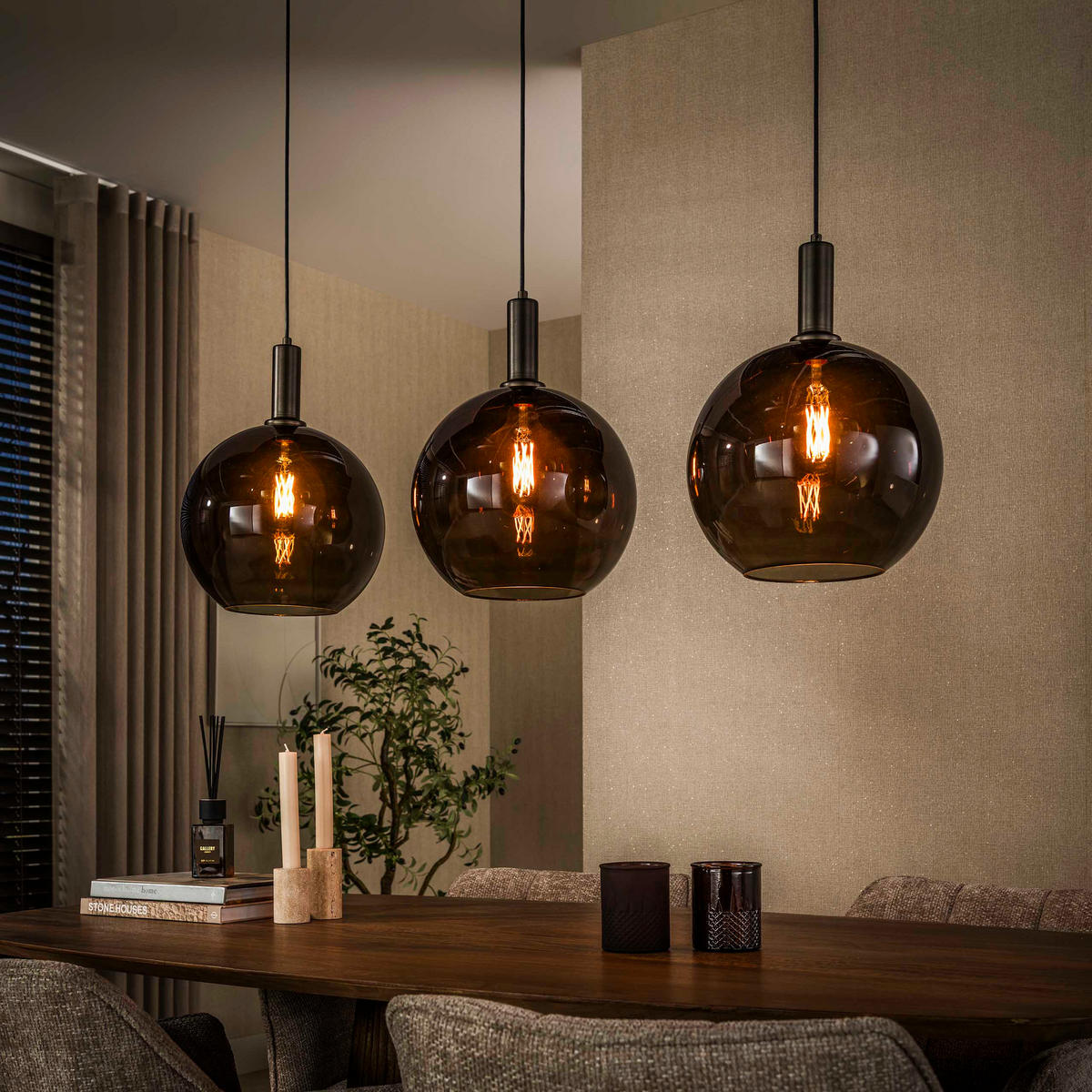 HÄNGELEUCHTE Sfera Braun 30/115/150 cm - Braun, Glas (30/115/150cm) - Hoyz Collection