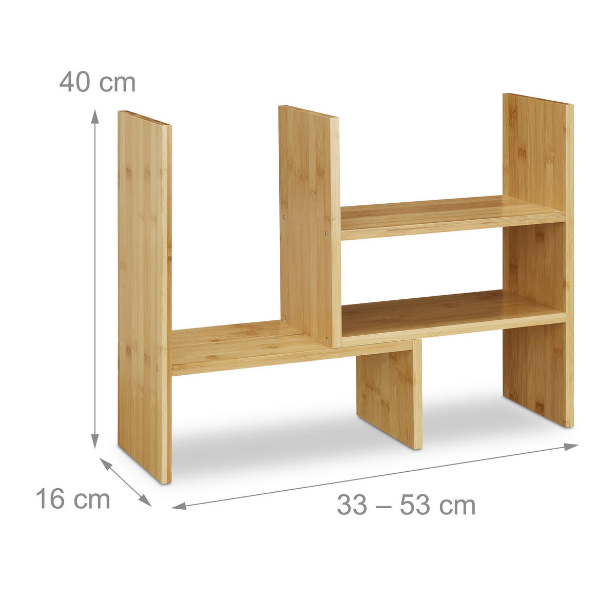 TISCHREGAL - Hellbraun, Holz (16/53/40cm) - Relaxdays