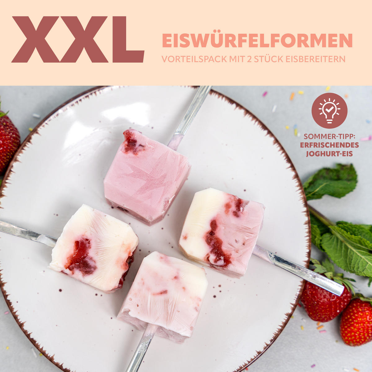 EISWÜRFELFORM 2er-Set - Türkis, Kunststoff (15/4.8/9.5cm) - bremermann