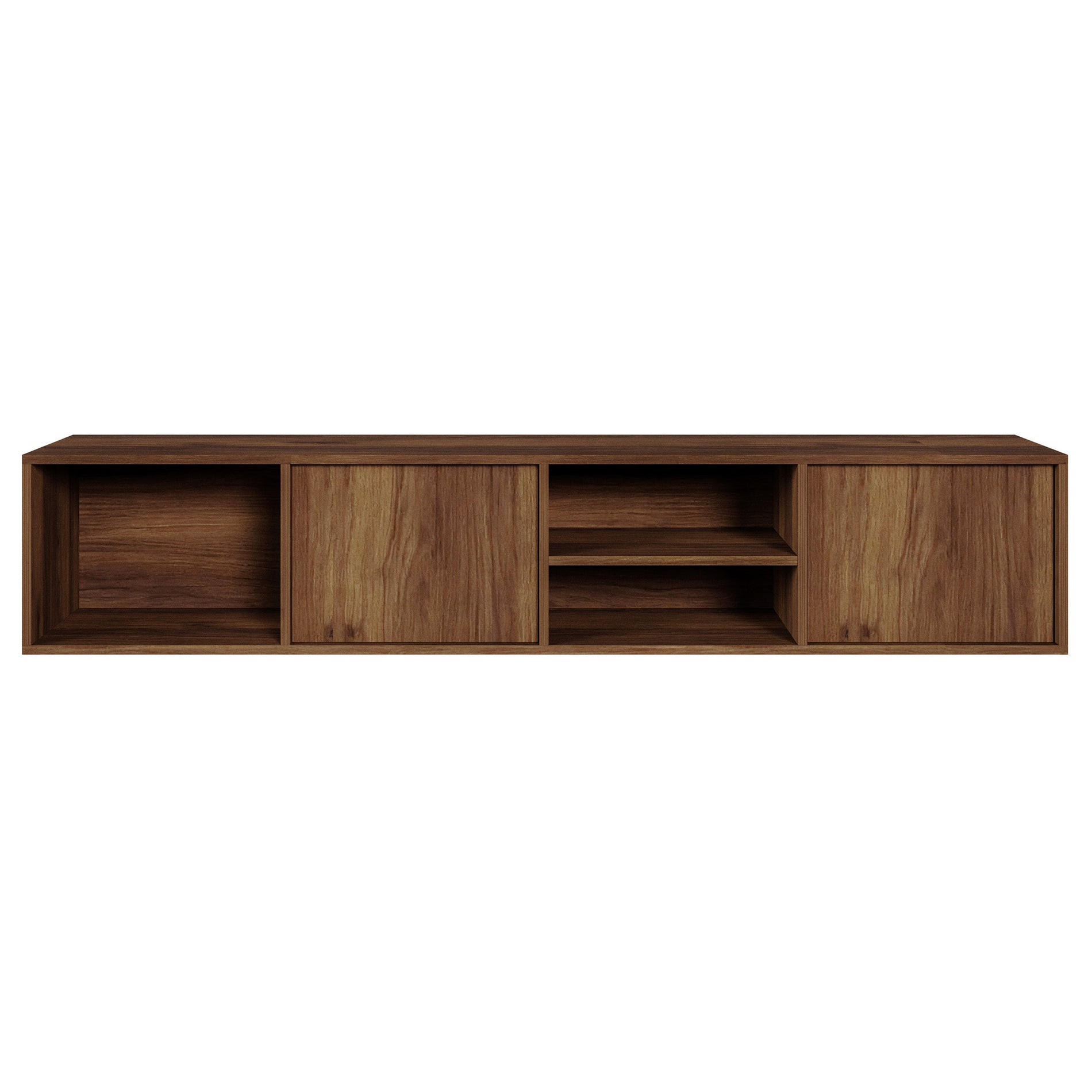TV-STOLÍK Sanva Orech warmia 200 cm - tmavohnedá, kompozitné drevo (200/40/35cm) - Selsey