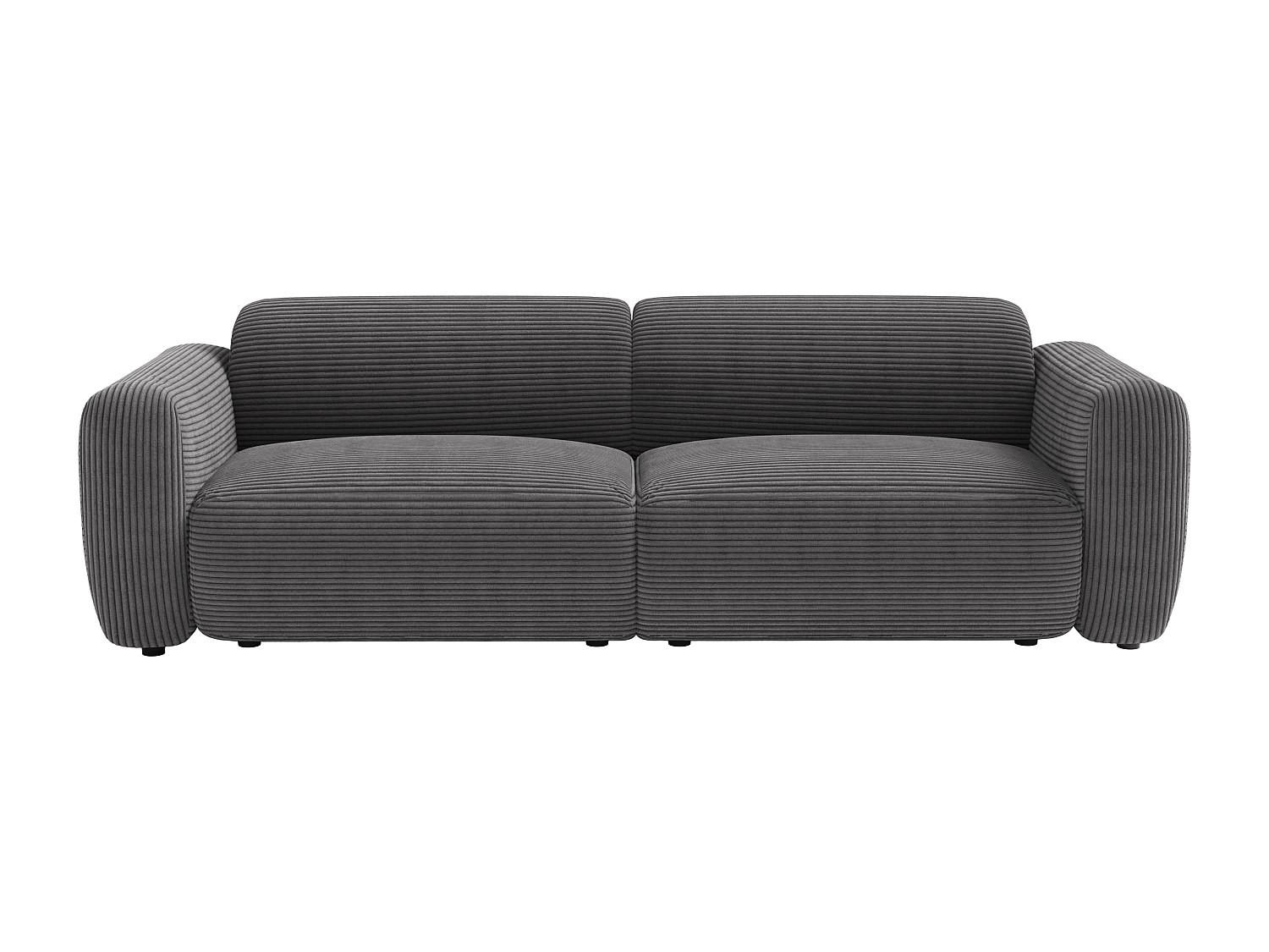 SOFA - 4 Personen - samt - anthrazitgrau Pogni - Anthrazit, Textil (245/73/97cm) - Vente-Unique