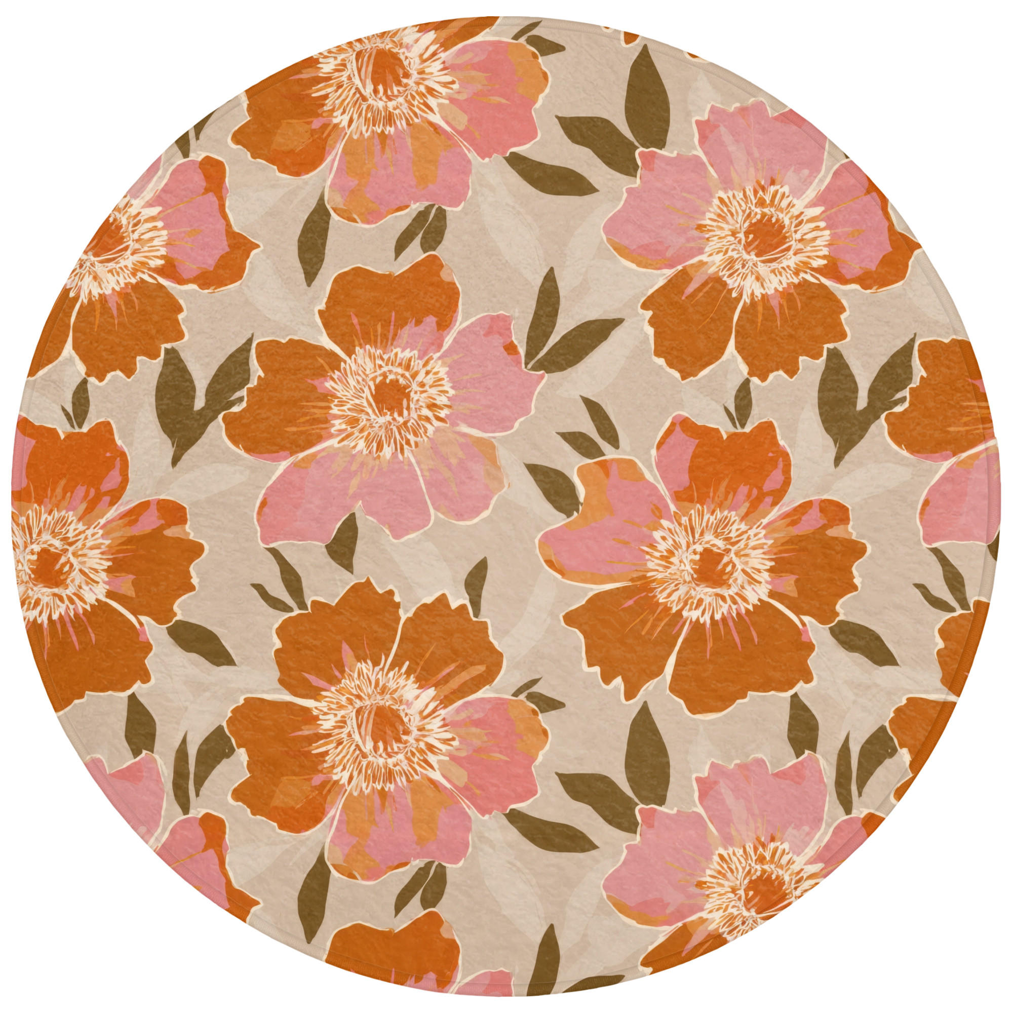 OnlyWow KOUPELNOVÁ PŘEDLOŽKA Květiny - Motiv - Retro 70x70 cm