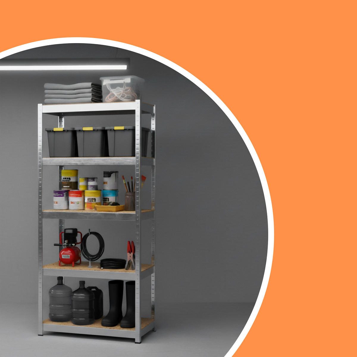 SCHWERLASTREGAL - Multicolor, Holzwerkstoff/Kunststoff (60/180/30cm) - Relaxdays