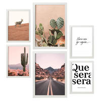 POSTER Set Mit 6 Mexiko Wandbild A3 & A4 Weißer Rahmen - Weiß, Papier (29/3cm) - Nacnic