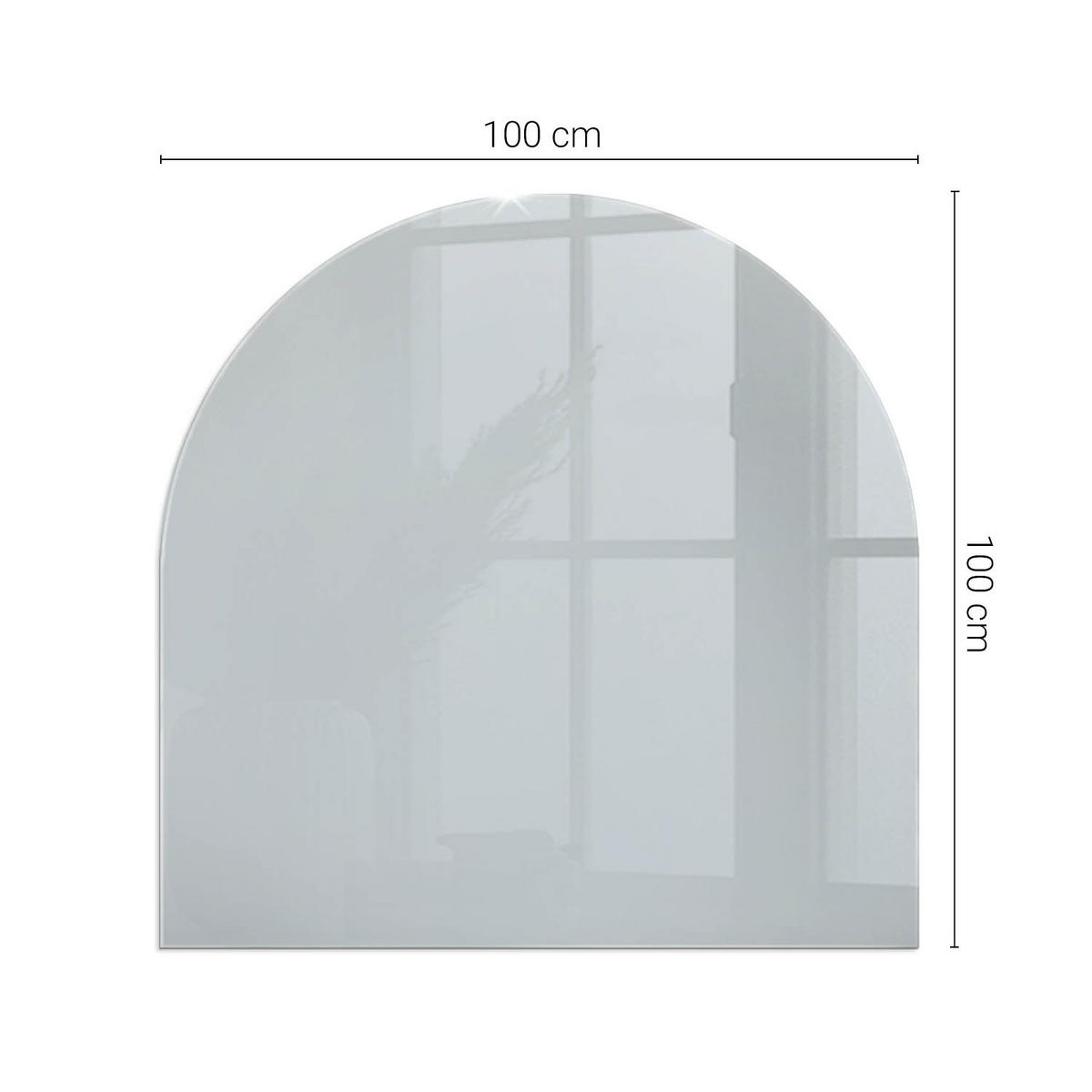 GLASPLATTE für Kamin 100x100 cm - Grau, Glas (100/100/0.4cm) - TULUP