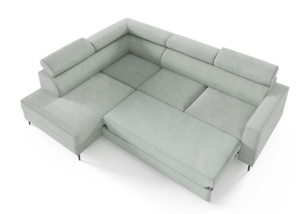 ECKSOFA Beige FERO Mit Verstellbaren Kopfstützen Links - Beige, Naturmaterialen/Textil (265/203cm) - Sepro Meble