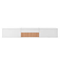 TV-RACK 180x34x30cm Moderner Weiß-Holzoptik mit Ausziehbarer Beamer-Ablage - Weiß, Holz (47.8/24.69/72.29cm) - Raelunyi