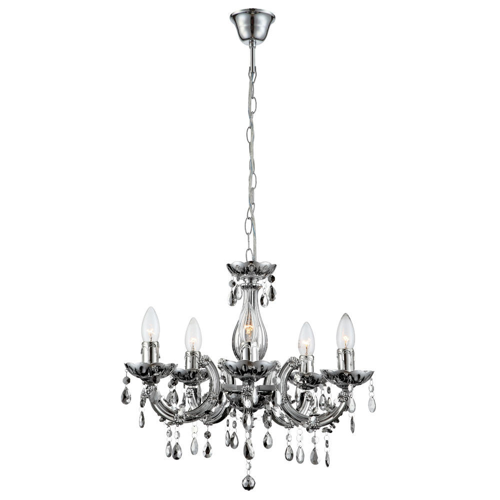 KRONLEUCHTER Chrom Silber - Silberfarben, Metall (44/44/128cm) - Globo Lighting