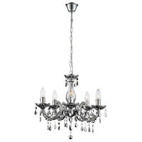 KRONLEUCHTER Chrom Silber - Silberfarben, Metall (44/44/128cm) - Globo Lighting