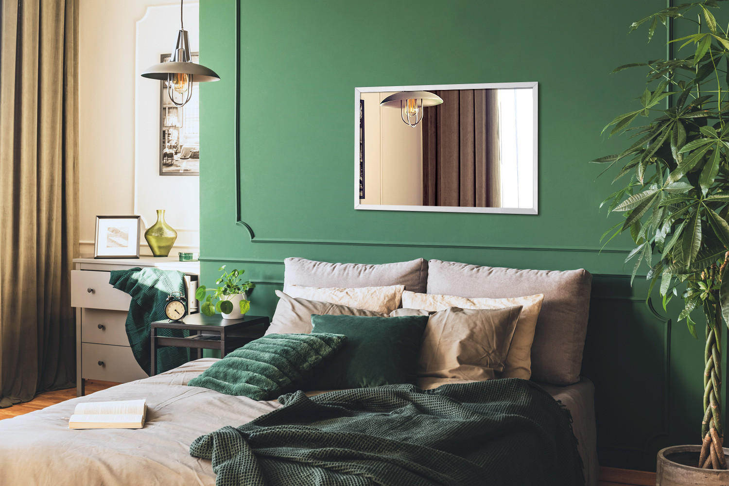 Thumbnail - Tulup Spiegel, Weiß, Glas, 50x50x1 cm, Spiegel, Wandspiegel