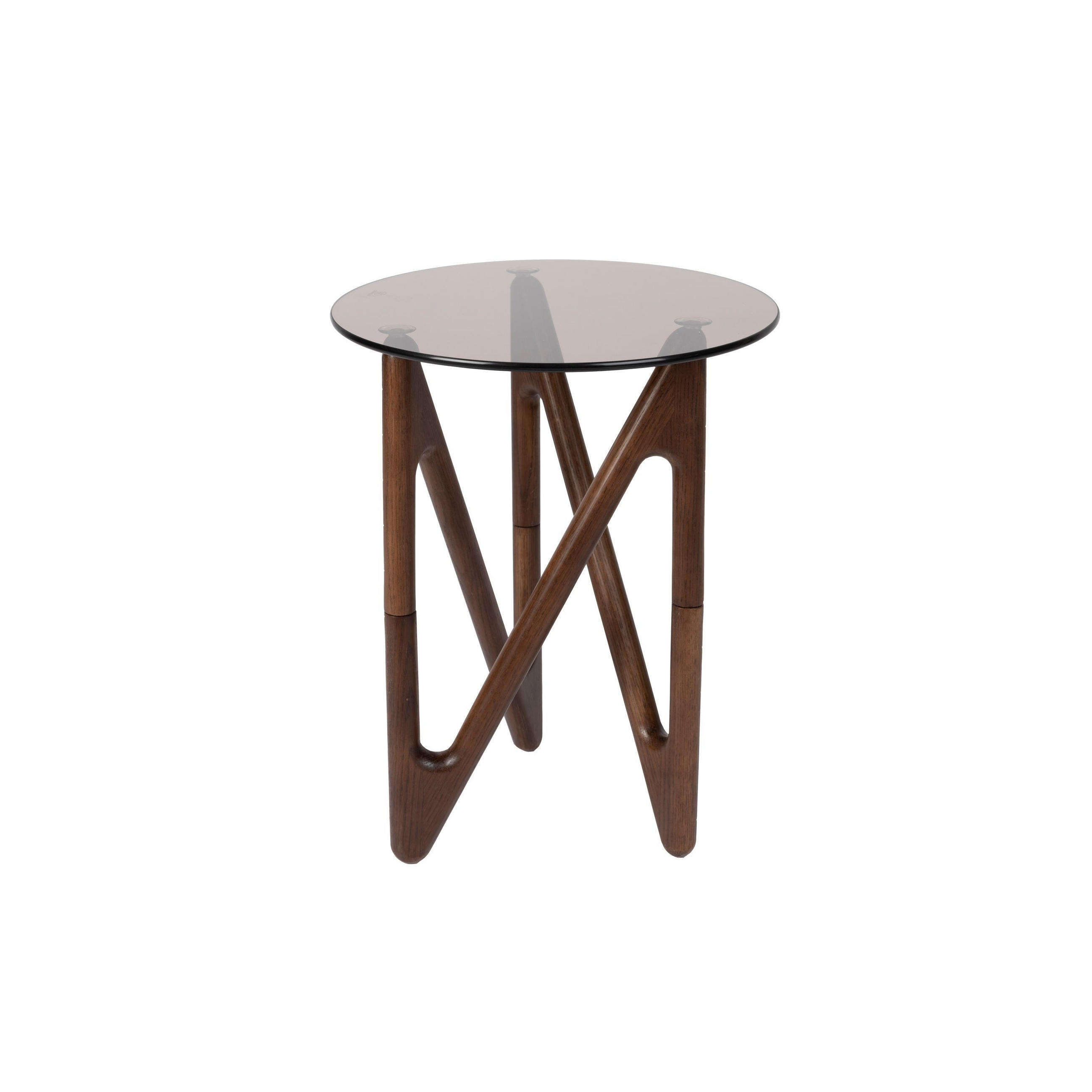 BEISTELLTISCH Naia Rund 40 cm Braun - Braun, Glas (40/40/50cm) - Dutchbone