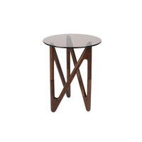BEISTELLTISCH Naia Rund 40 cm Braun - Braun, Glas (40/40/50cm) - Dutchbone