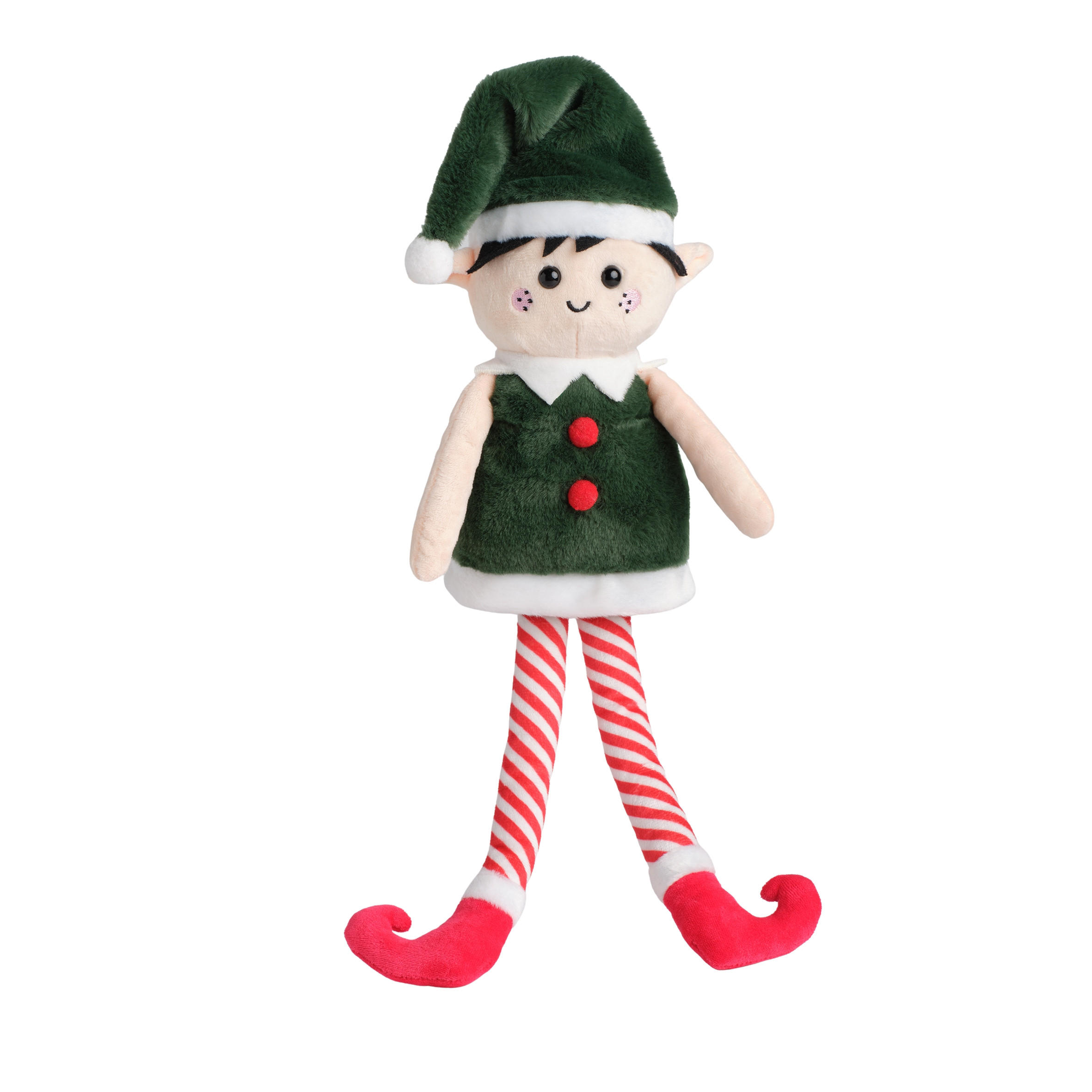 KUSCHELTIER Weihnachten Elfi, 40x11x7cm - Grün, Textil (7.5/40/11cm) - home&you