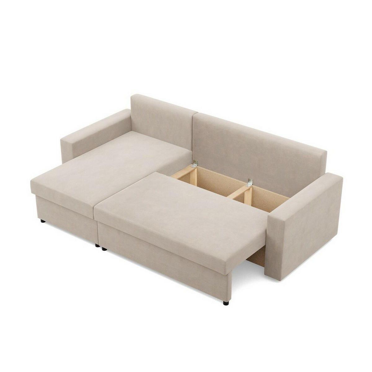 ECKSOFA Neo mit gerader Armlehnen beige - Beige, Textil (231/140cm) - SIMKAM Furniture